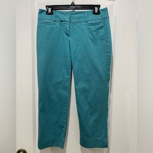 LOFT Original Crop pants. Teal, size 0.